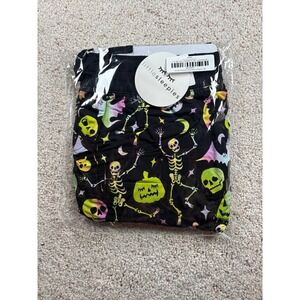 Little Sleepies Joggers Women Medium Black Cool Ghouls Halloween Bamboo Neon PJs
